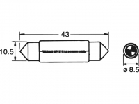 Gloeilamp staaf 24V/10W