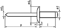 Blindklinknagel platbolkop 5.0x18 mm