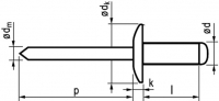 Blindklinknagel Platbolkop 5.0x30 mm