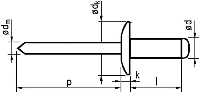 Blindklinknagel Platbolkop 5.0x35 mm